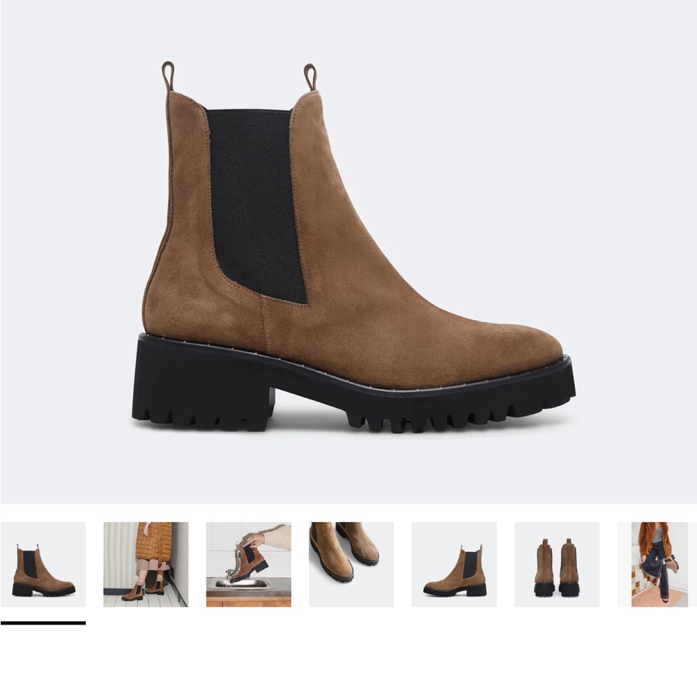 Freda Salvador Brown Suede Chelsea Ankle Boots